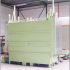 Disinfection bin with automatic sinking frame