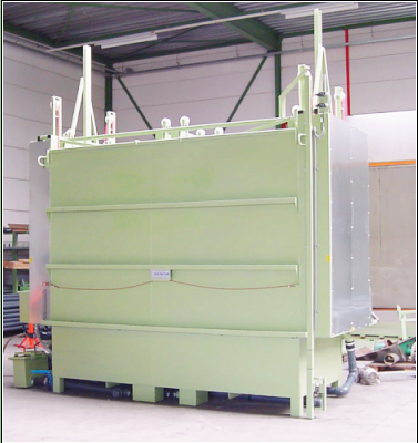 Disinfection bin with automatic sinking frame